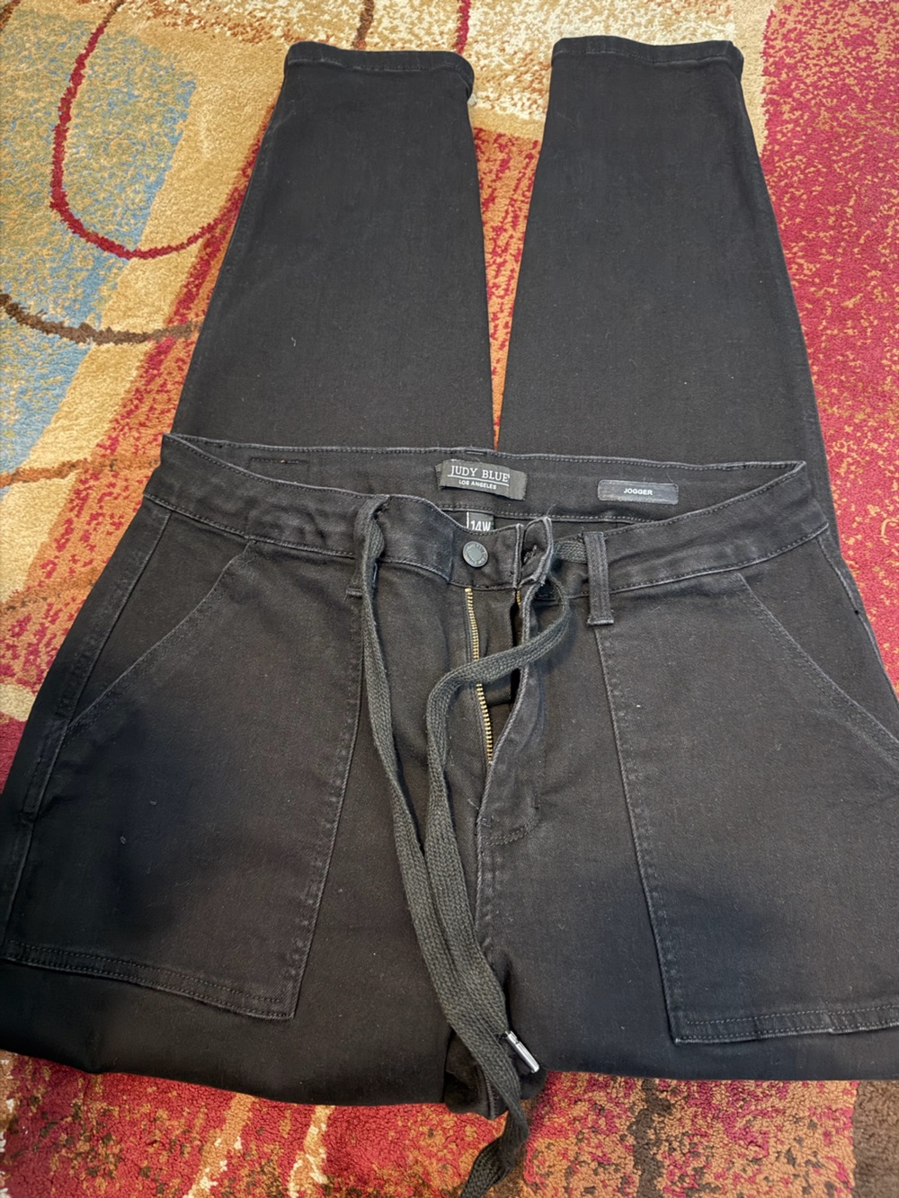 Judy Blue Black Women's Skinny Jogger Jeans with Drawstring